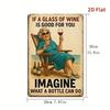 Vintage Metal Wine Beach Wall Art Poster, Retro Tin Sign for Home Decor Gift