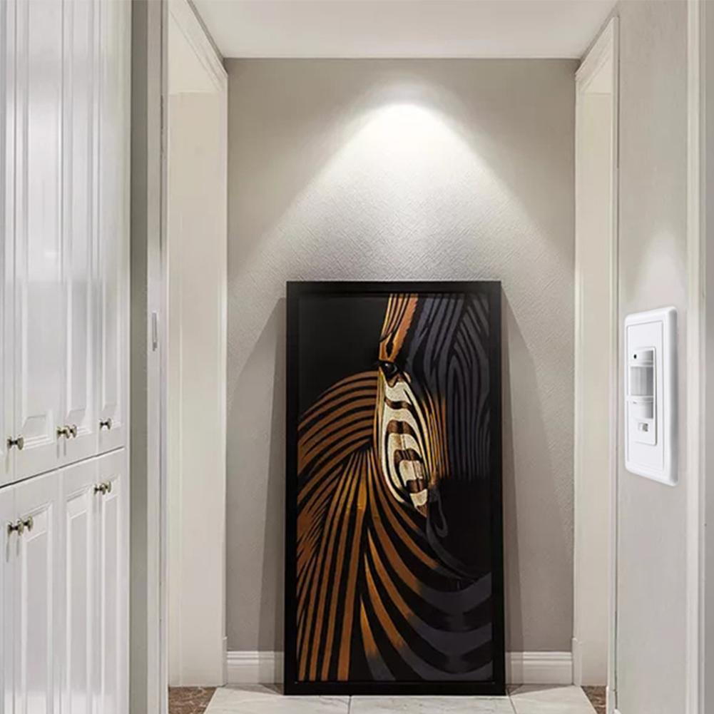 Wall Mounted Motion Sensor Switch with US PIR Infrared Automatic Light Activation for Energy Saving and Security
