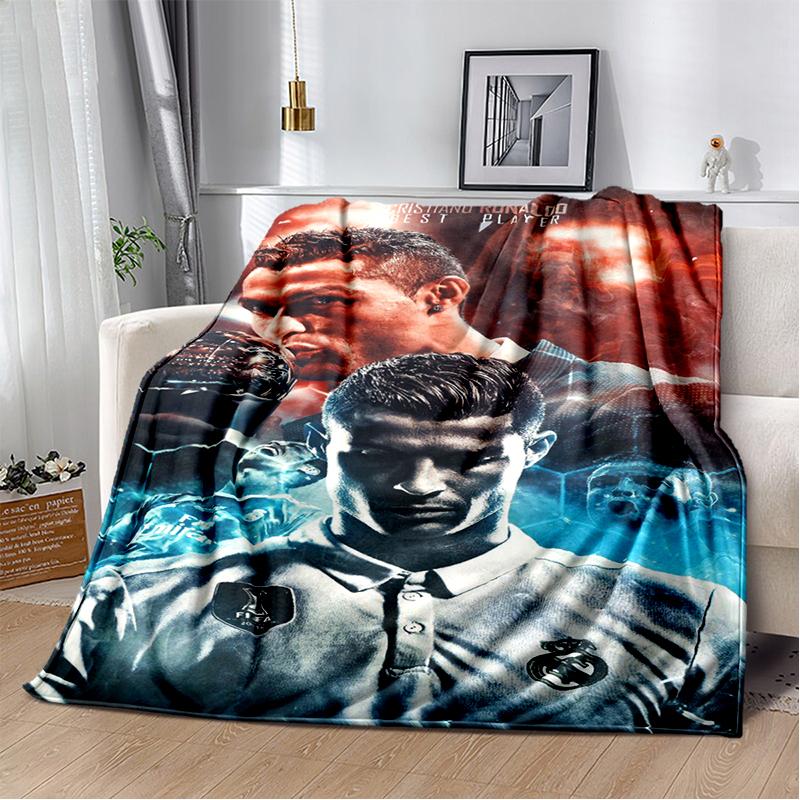 CR7 Goat R-Ronaldo Football Star Flannel Blanket Soft Warm Throw Blanket for Bedroom Living Room Bed Travel Camping Picnic Gift