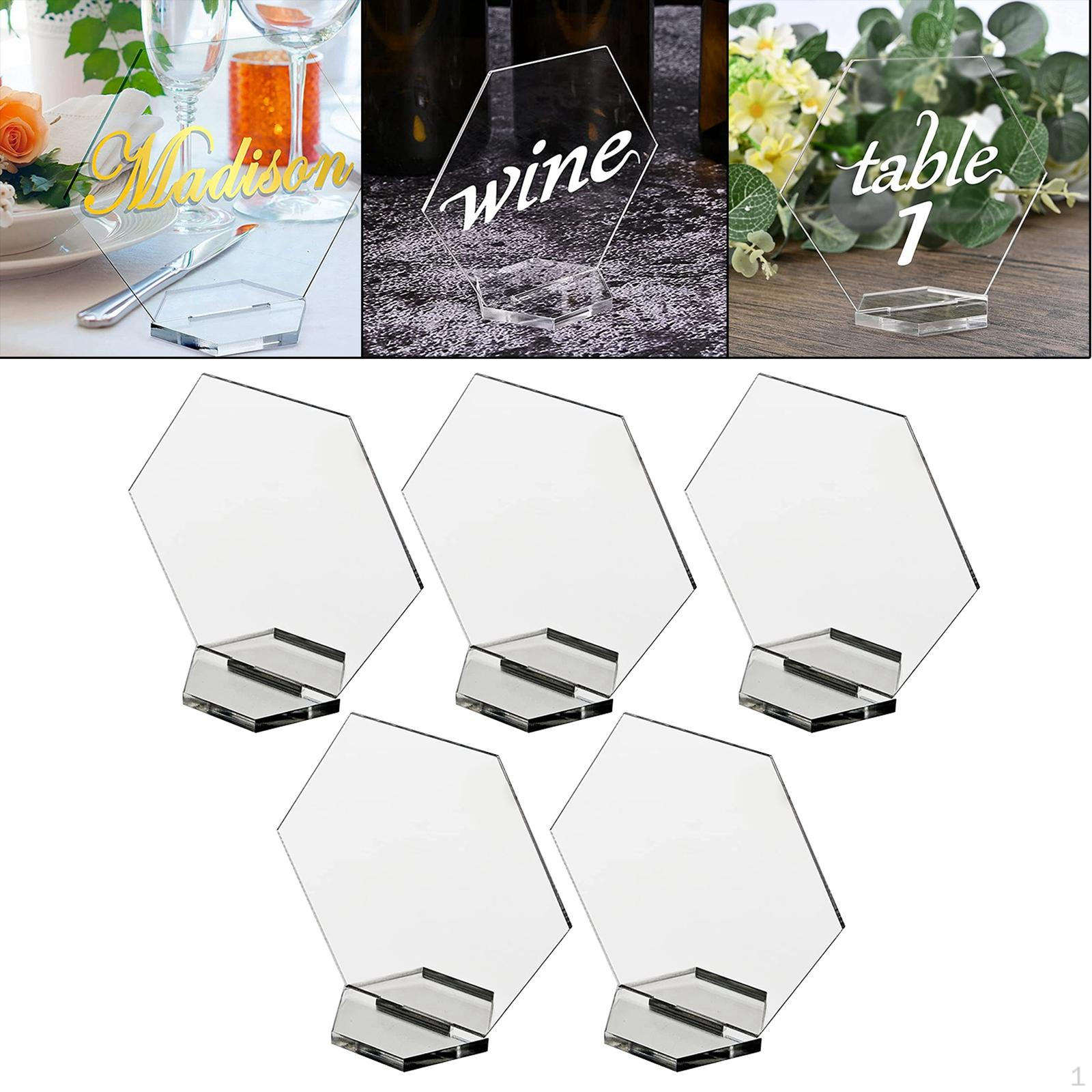 Place Cards Clear Acrylic Blank , Table Seating Number Cards, DIY Guest Name Signs Decor, Wedding,