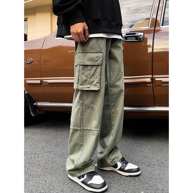 American Retro Stylish Wide Leg Leisure Cargo Pants