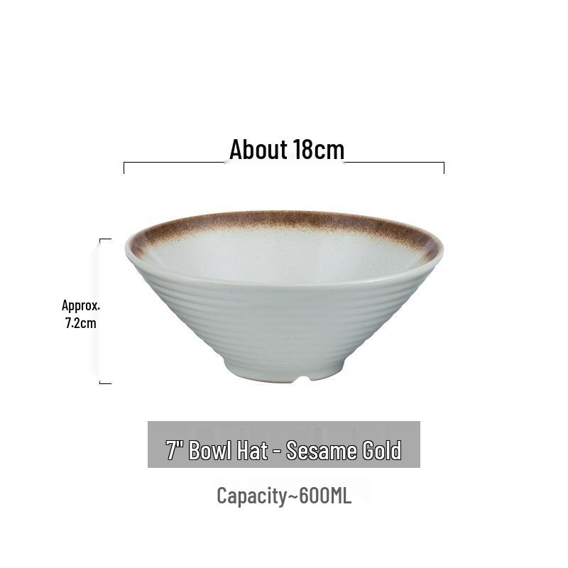 Japanese Ceramic Dòulì Ramen Bowl – Retro Coarse Pottery, High-End, Large Open-Mouth Trumpet Design, Ideal for Home Tableware