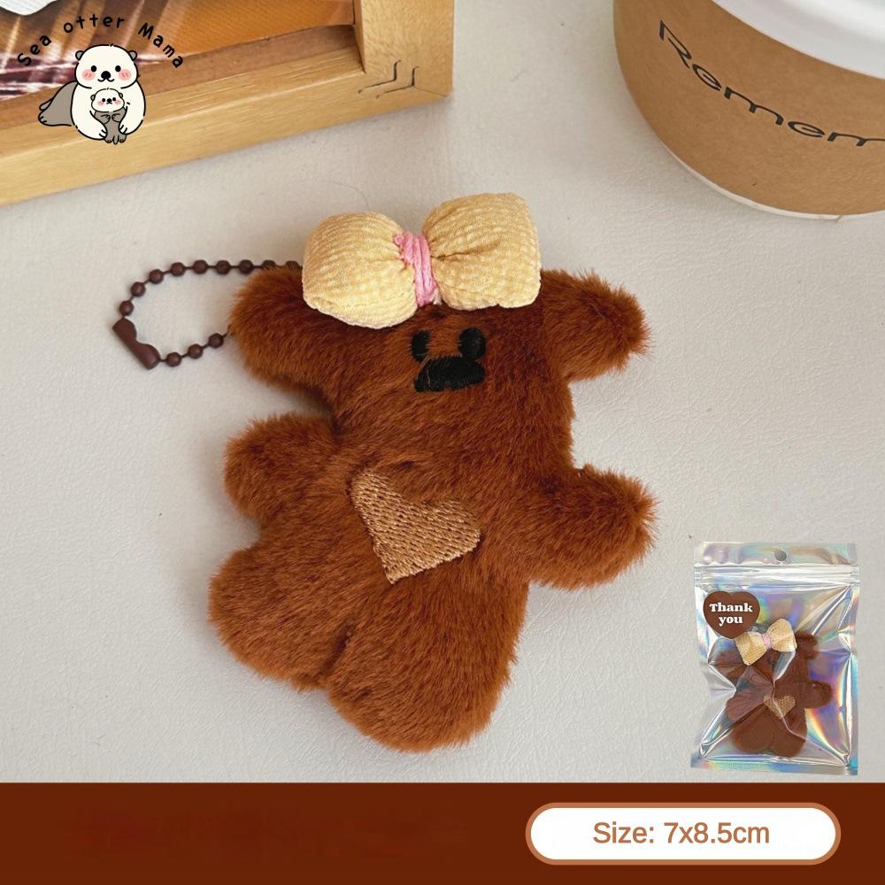 1 Peça Ursinho de Pelúcia Desenho Animado Fofo Pingente Chaveiro de Menina Boneca Pingente de Bolsa