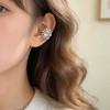 Exquisite Sunflower Zircon Pearl Ear Cuff for Non-Pierced Ears