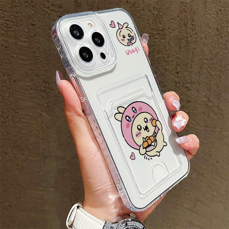 Card Slot Holder Silicone Wallet Pocket Case For Xiaomi Redmi Note 12 13 Reno 12F 13F 14F Samsung S23 S24 S25 Infinix Note 30 Cover Clear Phone Bumper