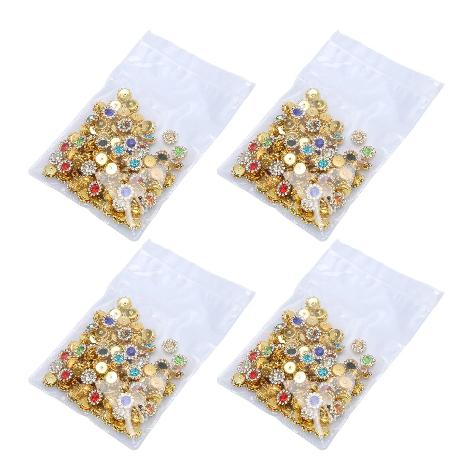 

400Pcs Rhinestone Buttons Assorted Color Bright Sturdy Metal Widely Used Rhinestone Claw Cup for