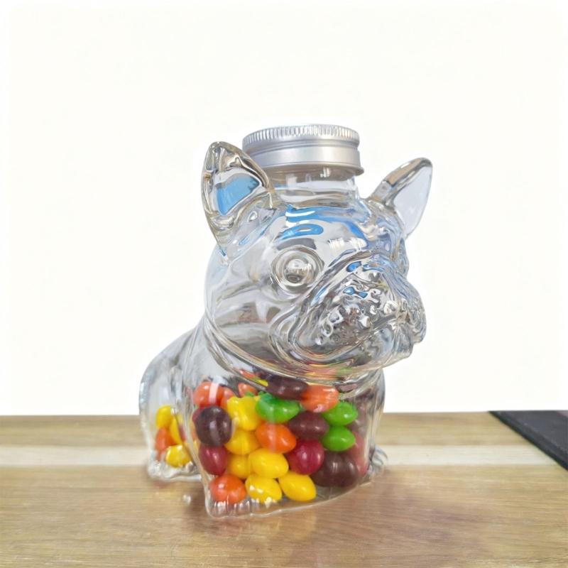 Transparent Dog Treat Jar Easy To Cleaning Dishwasher Safe Glass Container For Kitchen Countertop Storage