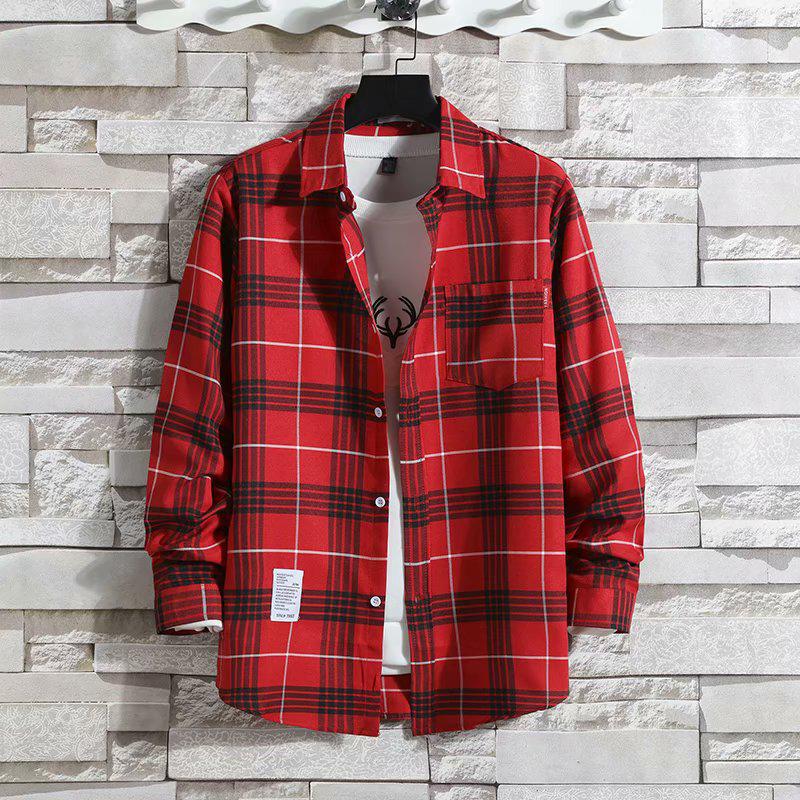 Hong Kong Style Men's Plaid Sun Protection Jacket - Long-Sleeved, Lightweight, Trendy & Stylish.
