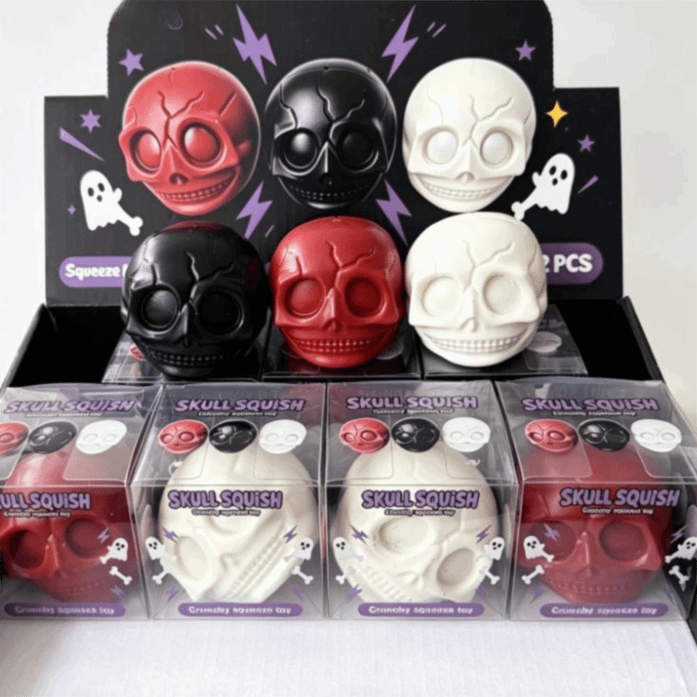 Crunchy Pumpkin Skull Kneading Toy Crackling Pumpkin Skull Squishy Toy Halloween
