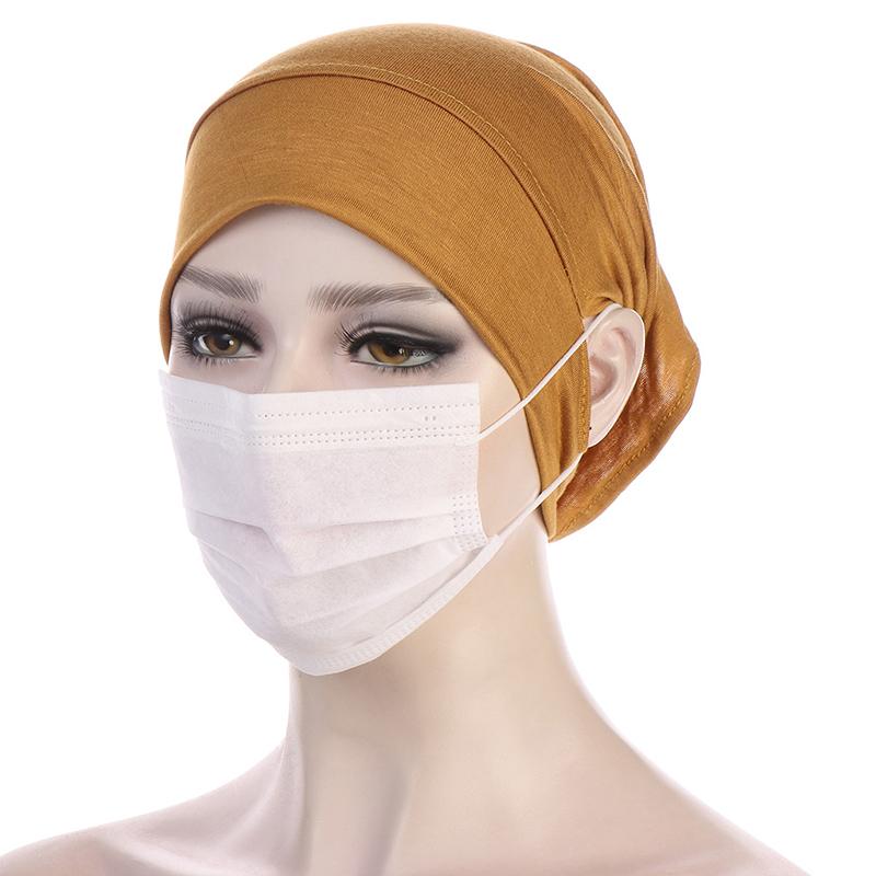 Hijab Jersey Muslim Women Under Hijab Cap with Ear Hole Inner Hijab Cap Round Forehead Underscarf Bonnet Turbante Mujer Hat
