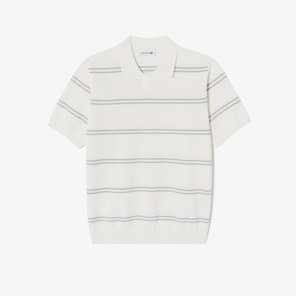 Lacoste Men's Open Collar Pin Stripe Short Sleeve Sweater Polo Shirt PH396E-56GXFJ