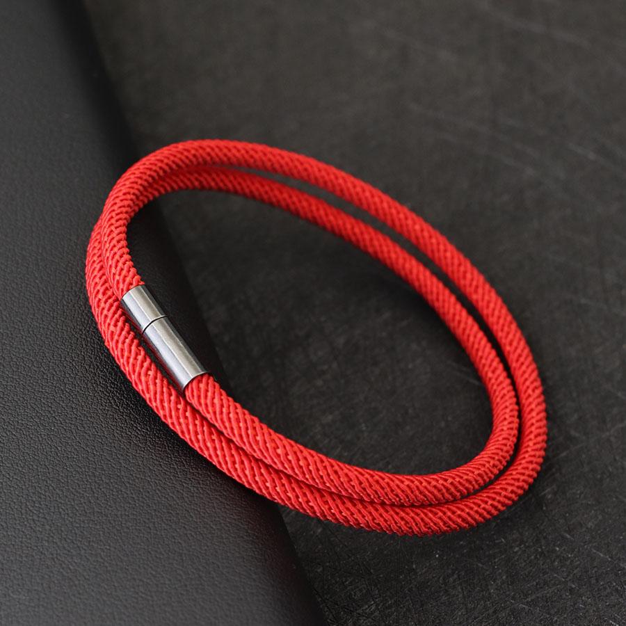 Noter New Arrival Mens Rope Bracelet 4mm Nylon Double Layer Lucky Thread Braclet Nickel Black Detachable Buckle Gift For Him