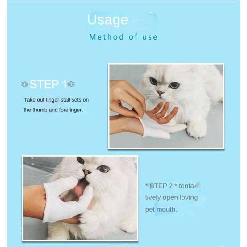 Horký! Dvouprstý kartáček na zuby pro domácí mazlíčky Pes Kočka Nástroje na čištění ústní dutiny Rukavice na zuby pro štěňata Kojení