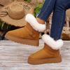 Brand New Women's Casual Solid Color Suede Snow Boots Brand Designer Winter High Quality Thick Bottom Non-slip Women Short Boots