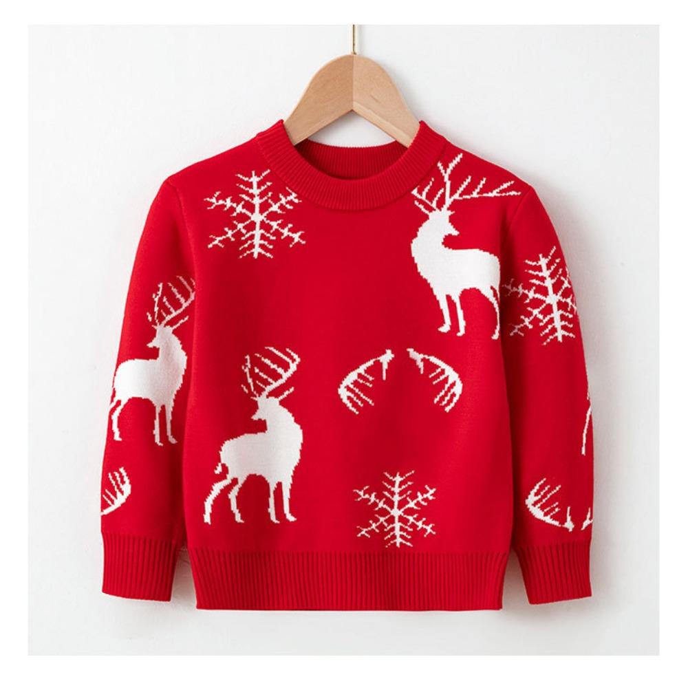 New Children's Christmas Sweater Collection: Girls' and Boys' Autumn/Winter Cartoon Pullover Knitwear