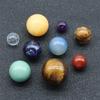 Natural Crystal Galaxy Model Ornament-Solar System 9 Planets Sphere Ball Gemstones Set Healing Gift Home Office Desk Decor