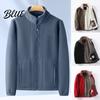 Everyday Men Coat Pockets Autumn Polar Fleece Sleeve Double-Sided Lapel Long Jacket with Winter Solid