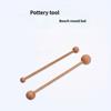 2pcs-Piece Beech Wood Pottery Carving Set - Double Head Ball Stick DIY Clay Styling and Crafting