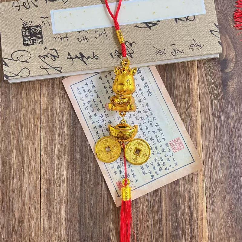 2026 Year Of The Horse Wall Hanging Ornament New Year Lucky Decoration Housewarming Green Plant Potted Small Pendant Gifts