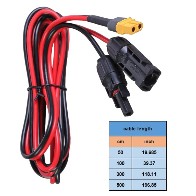 Waterproof IP67 Solar Panel to XT60 Female Connectors Cable 12AWG for Car and Solar Generators