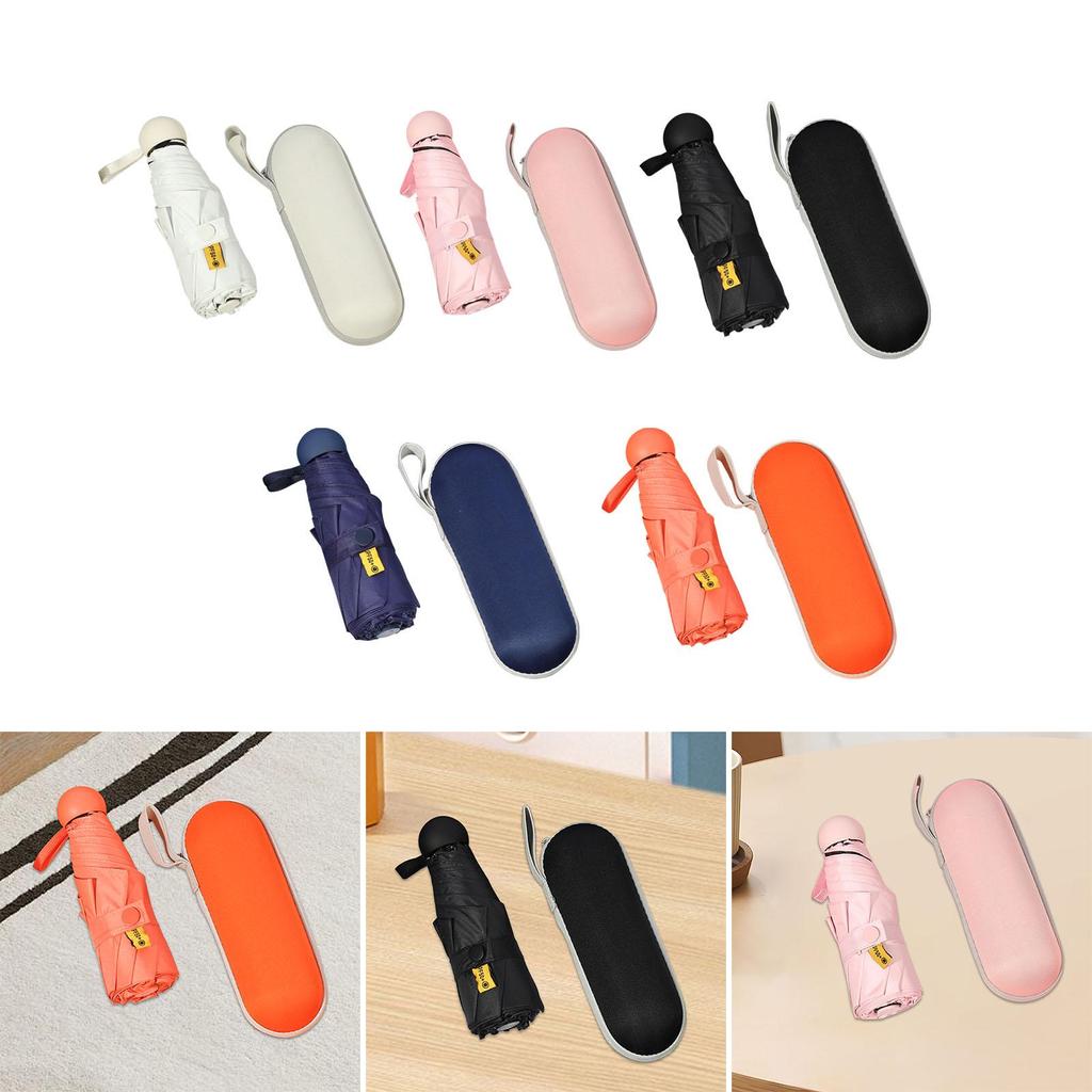 Folding Umbrella Strong Sun Protection with Black Coating Small Sun Umbrella