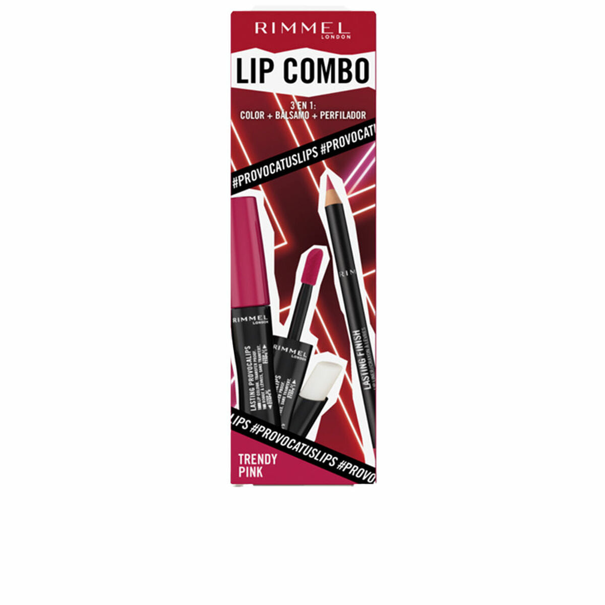 

Rimmel London Lip Combo 3 Piece Makeup Set Trendy Pink