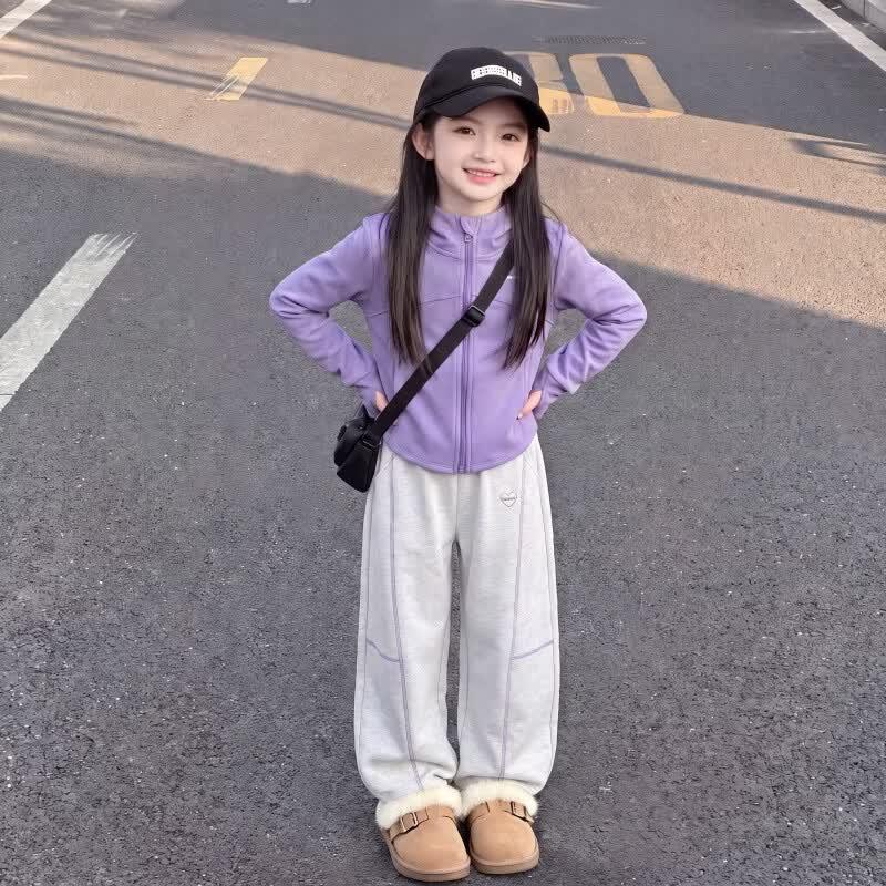 Moonkids Girls' Hooded Sportswear Set