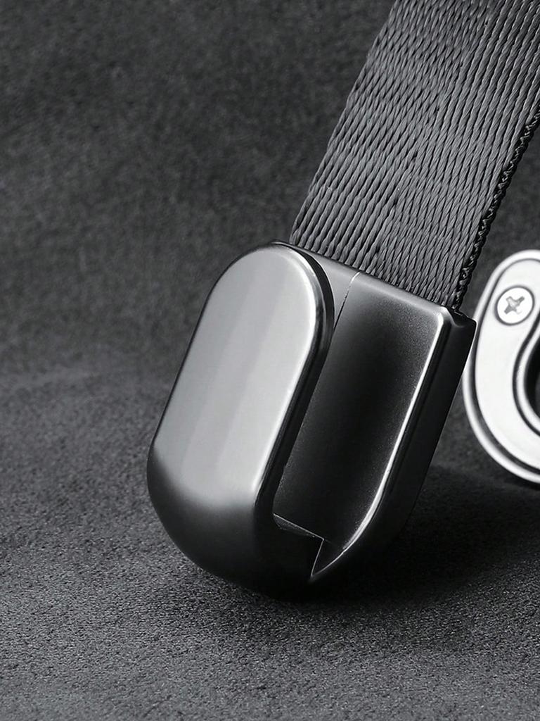 1Pc Hidden Car Seat Back Hook - Metal & Leather Material, Foldable Scratch-Resistant Alloy Hook, Ideal for Rear Seat Storage