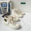 Spring's Little White Shoes Women's Pure White Versatile High-top Canvas Shoes Trendy Ryan Vulcanized Board Shoes