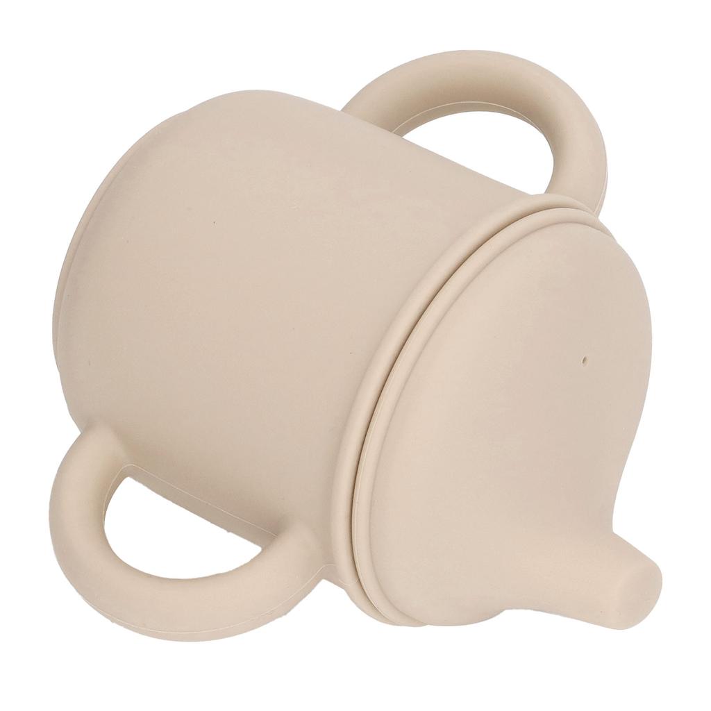Silicone Spill Proof Cup Dishwasher and Microwave Safe Training Cup with Handles and Spout Lid for