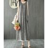 Loose Sleeveless Mid Length Striped Dress Loose Sleeveless Stripes Dress
