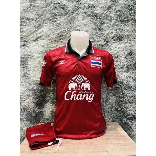 Thailand National Football Soccer Training JERSEY CHEER Fan Print Retro Quick Dry Polo Shirt Short Sleeve Uniform Elephant Sport Men Women Unisex