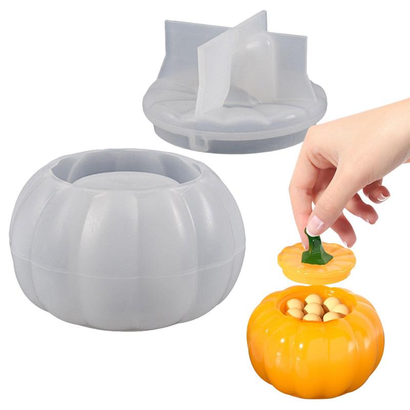 Pumpkin Resin Molds Halloween Pumpkin Mold With Lid Easy Release Pumpkin Hut Storage Candy Box DIY Casting Mold For Epoxy Resin