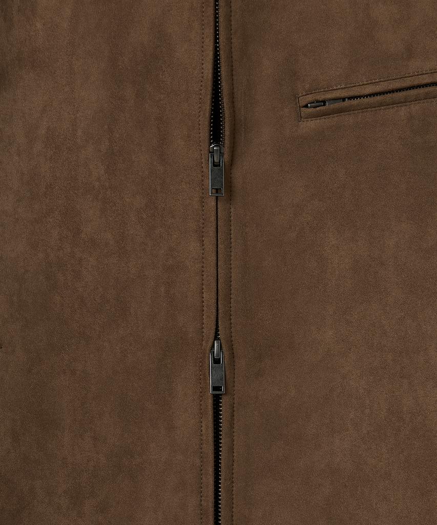 MUSINSA STANDARD Synthetic Suede Racer Jacket [Light Brown]