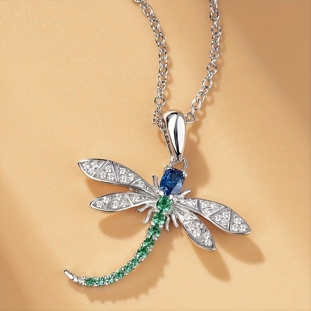 Luxury Geometric Elegant Dragonfly Necklace Women's Wedding Engagement Party Jewelry Accessories