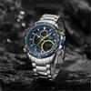 NAVIFORCE Men Watch Brand Sport Watch for Men Digital Chronograph Quartz Wristwatch Casual Waterproof Steel Band Clock