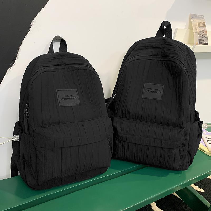 Schoolbag Solid Color Backpack 1011 New Junior High School Girls High School College Students School Bag Women Travel Lightweight Small Backpack