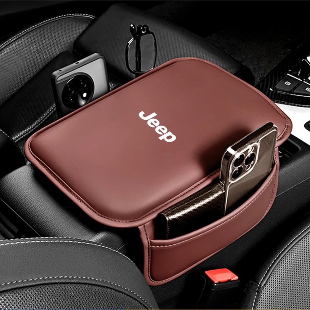 Pentru Jeep Pad Pad pentru Cutia Cotieră Auto din Piele Capac Protector pentru Cotieră Consolă Centrală Auto cu Buzunar de Depozitare Pentru Jeep Renegade Wrangl
