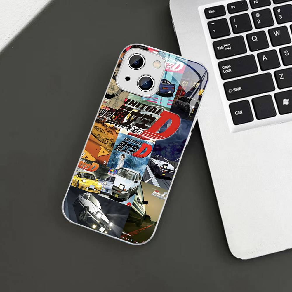 Road Racing Anime I-Initial D Tempered Glass For Iphone 14 13 12 11 Pro Mini XS MAX 14Plus X XS XR Cover