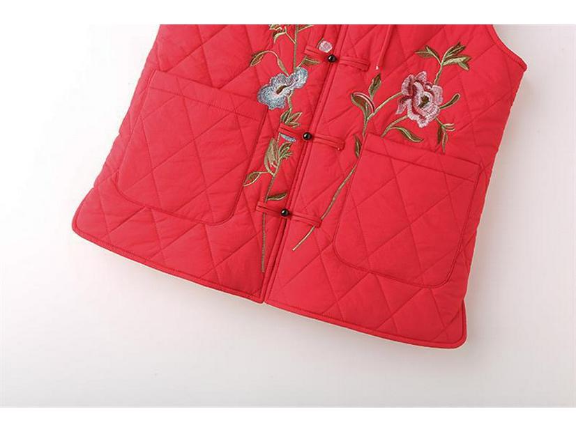 Women's Plus Size Thickened Down Cotton Vest for Autumn/Winter - Sleeveless Jacket for Middle-Aged and Elderly