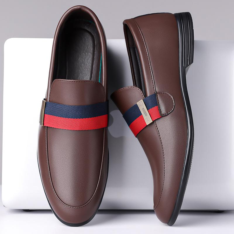 Fashion Men Leather Casual Shoes Street Cool Slip-on Loafers Comfortable Driving Shoes Big Size