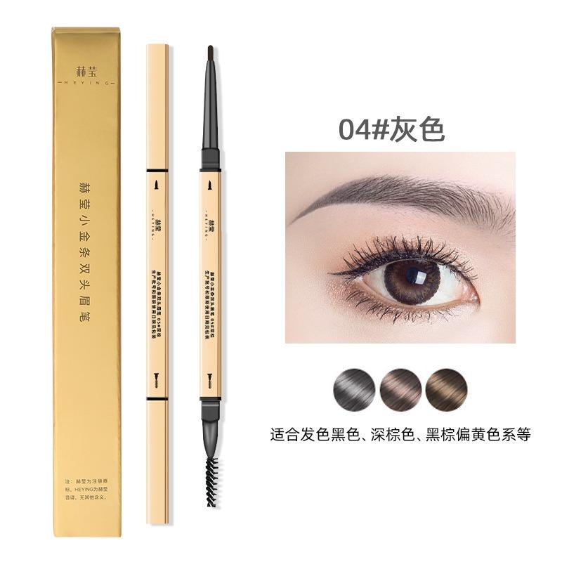 Double Head Eyebrow Pencil Long Lasting Sweatproof Natural Makeup For Beginners