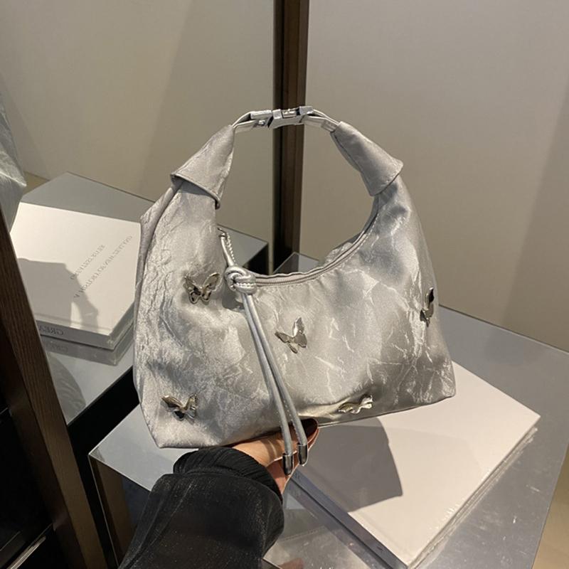 Trendy Butterfly Shoulder Bag Lightweight Soft Hobo Adjustable Strap Daily Travel Shopping Crossbody Purse for Women