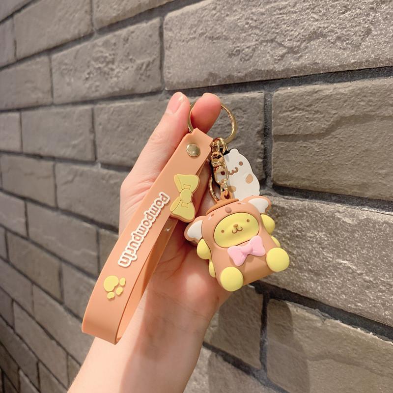 Adorable Silicone Keychain With Cute Dinosaur Cartoon Design For Bags And Keys