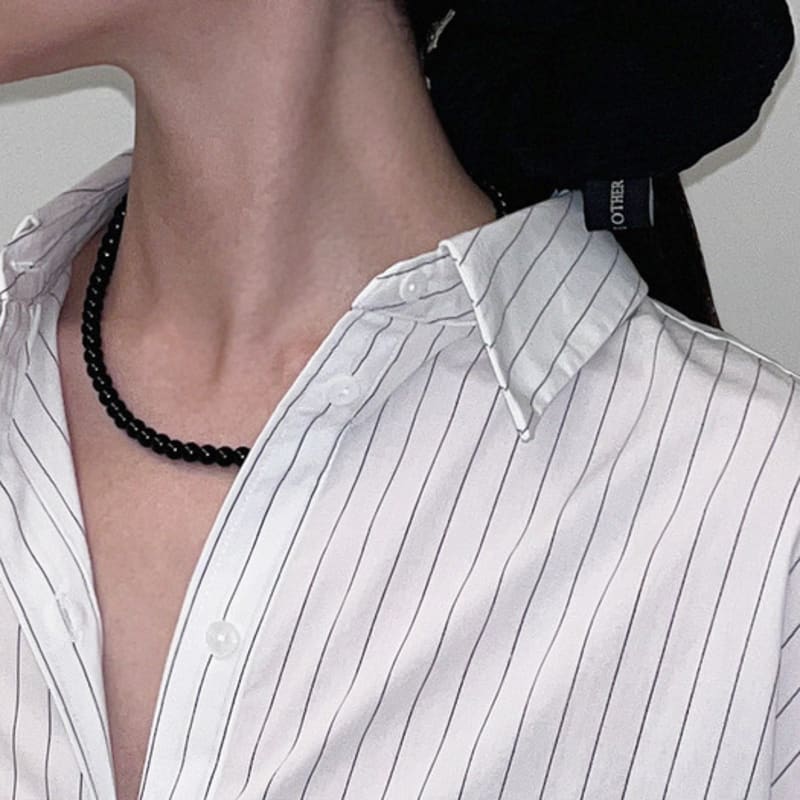 DEFINE OTHER 3rd Reorder_Black Glass Beads Necklace