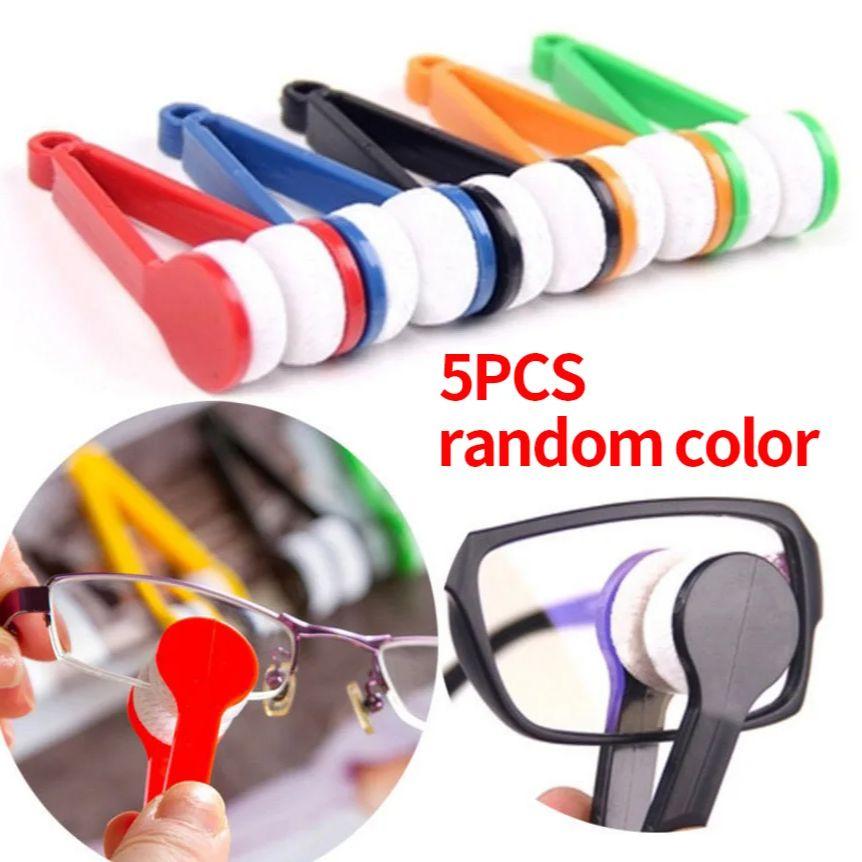 

5PCS Portable Multifunctional Glasses Cleaner - Microfiber Cleaning Brush for Eyeglasses Sunglasses Lens Wiping Tool