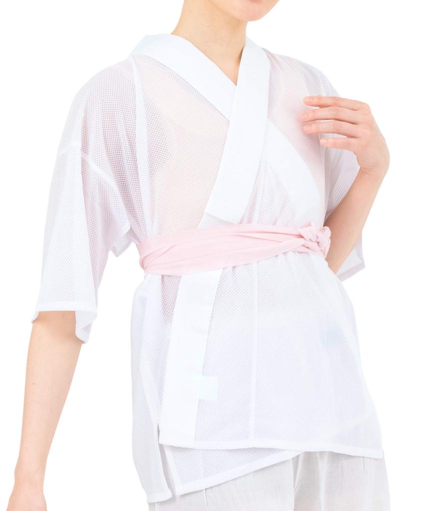 SOUBIEN Made in Field Size L Women's Half-Collar Undershirt, Washable, Summer/Yukata Undergarment, Japan, White, Sensor, Shaping,