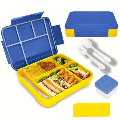 Portapranzo 1330ML Portapranzo per Adulti Scatole Bento Contenitori per Alimenti con 6 Scomparti e Stoviglie Per Merenda Lavoro Scuola Riscaldamento a Microonde