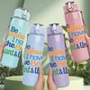 1PC Be Jealous I Have Best Aunt Uncle 750ml Color Plastic Sports Water Bottle Leakproof Flip Straw Lid Suitable for Sports Office Home Use