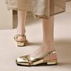 Fashion New Summer Fashionable Comfortable and Casual Hollow Toe-toe Soft-soled Square-toe Flat-soled Wear-resistant Women's Sandals